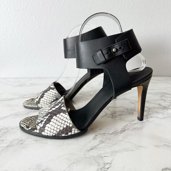 Vince Snake Leather Ankle Cuff Sandal Heels Women’s Size‎ 9.5 EU 41 ANTONIA - Picture 2 of 11